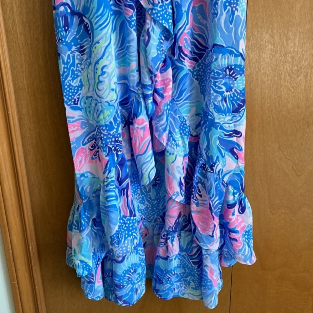NWOT Pulitzer Resort Mareena Maxi Dress Saltwater Blue Shade Seekers XL - Picture 7 of 11